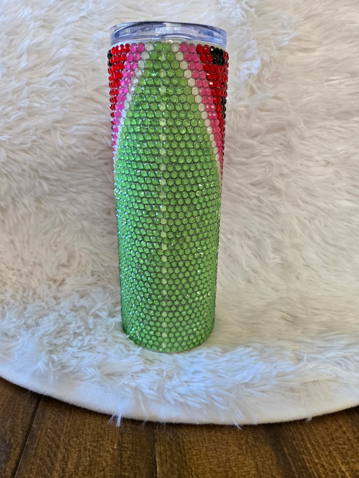 Watermelon Rhonestoned Tumbler