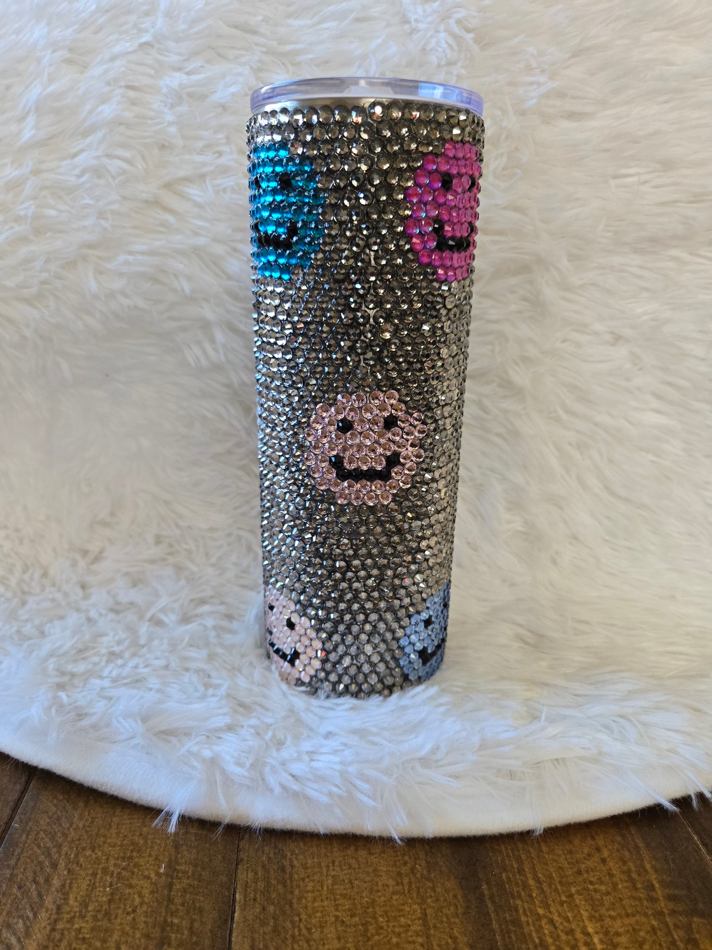 Smiley Face Rhinestoned Tumbler