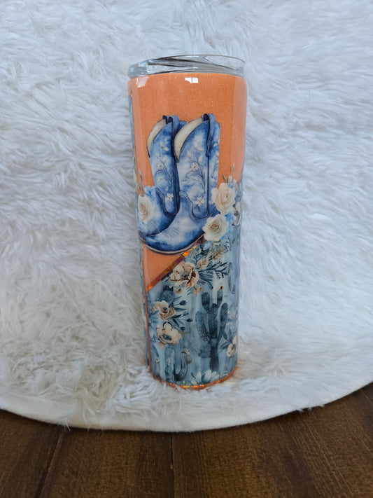20 oz Blue Cowgirl Tumbler