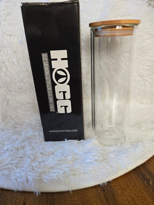 CUSTOM 20 oz Sub. Glitter Globe Glass Tumbler