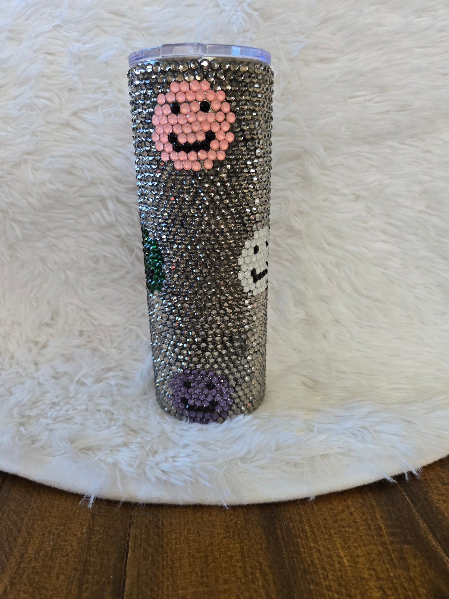 Smiley Face Rhinestoned Tumbler