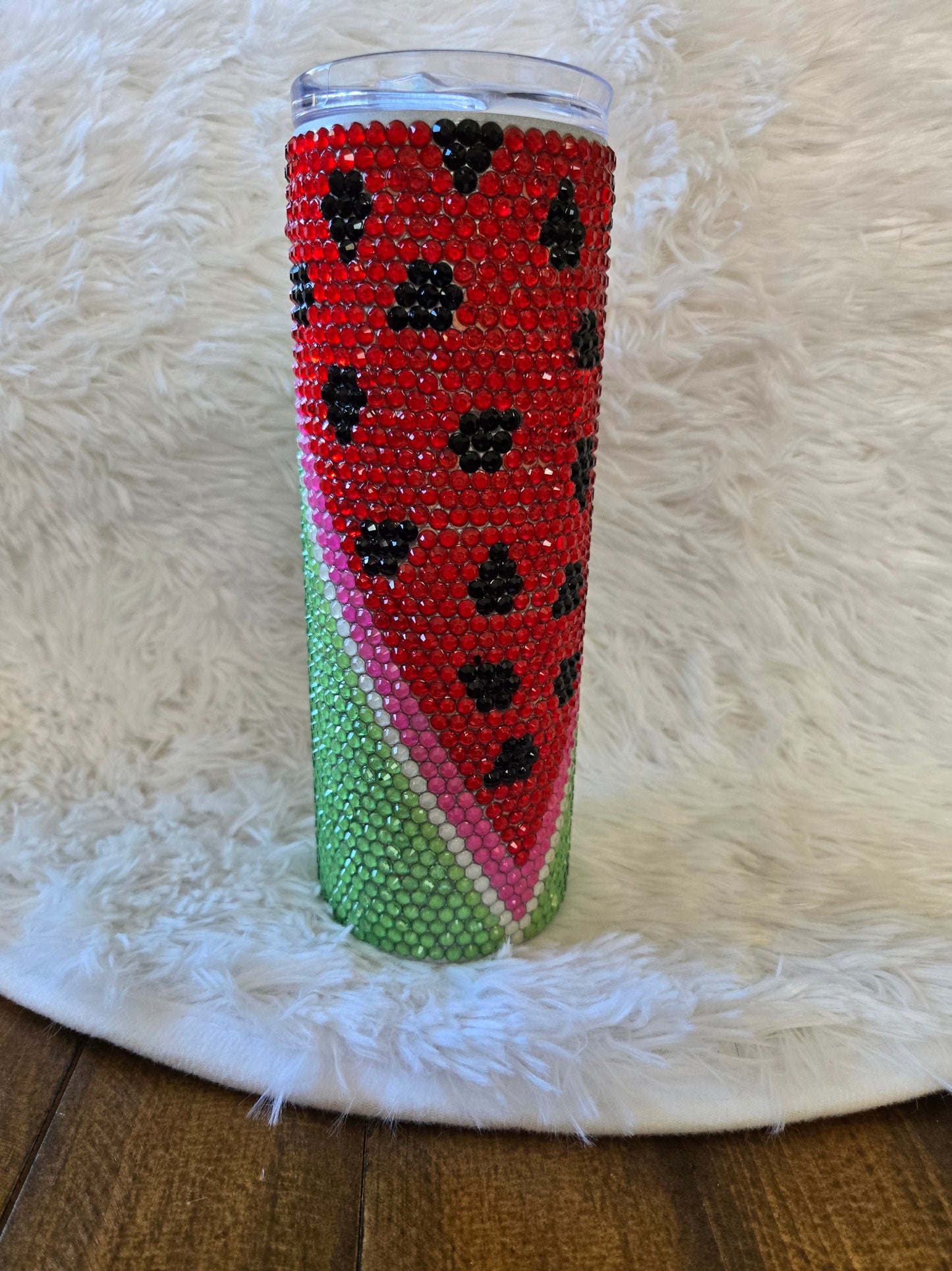 Watermelon Rhonestoned Tumbler